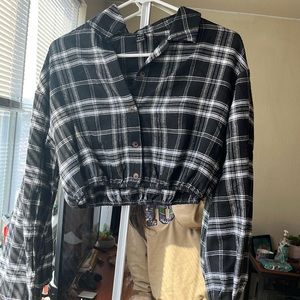 Shein cropped flannel